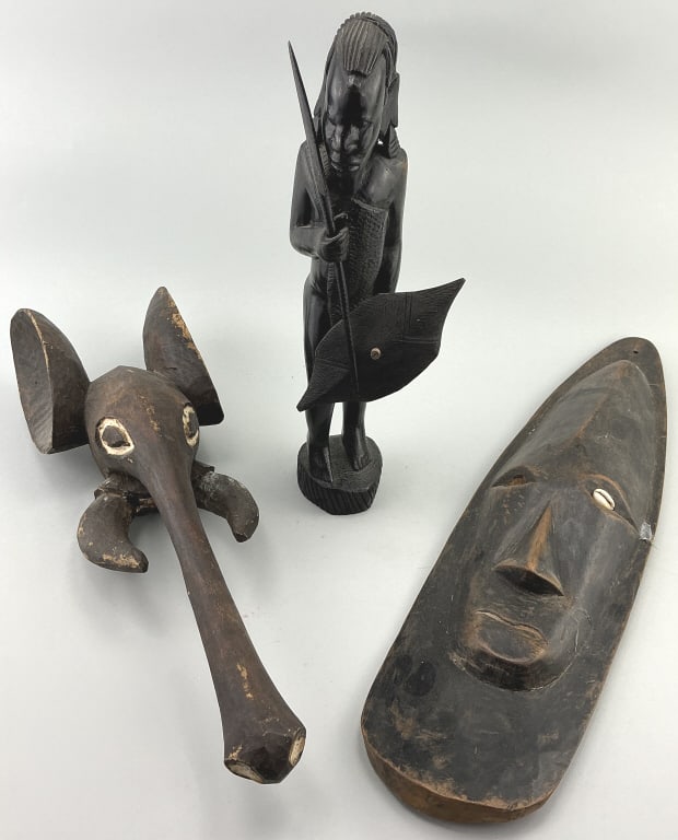 3 Antique/Vintage African Wood Tribal Objects. (1 of 16)