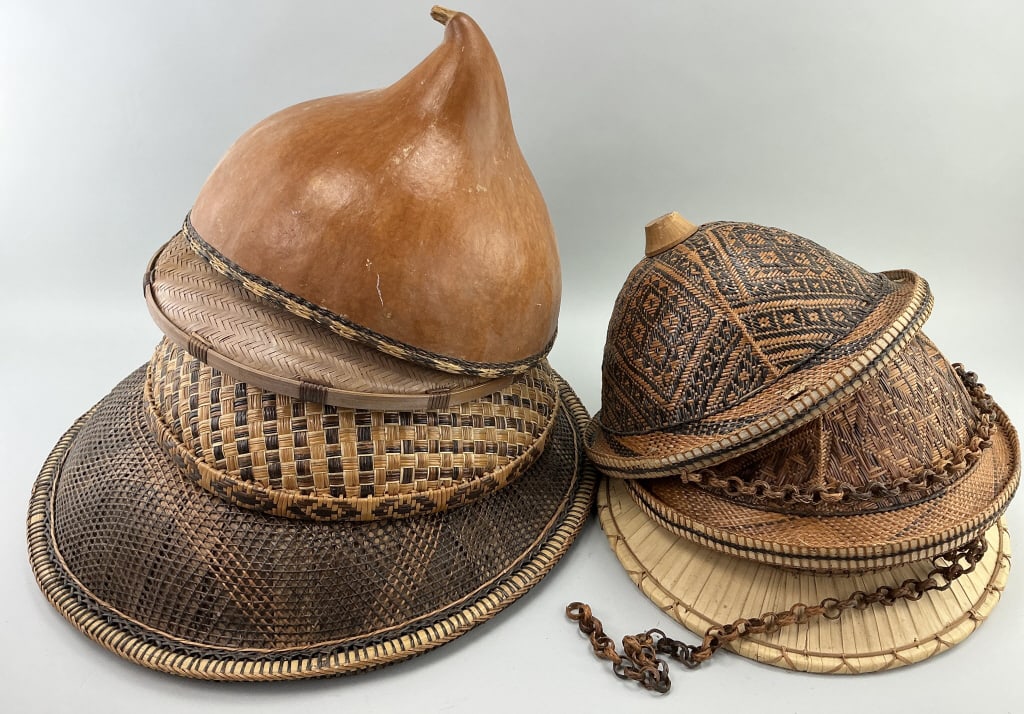 7 Various Asian Vintage Hats. (1 of 10)