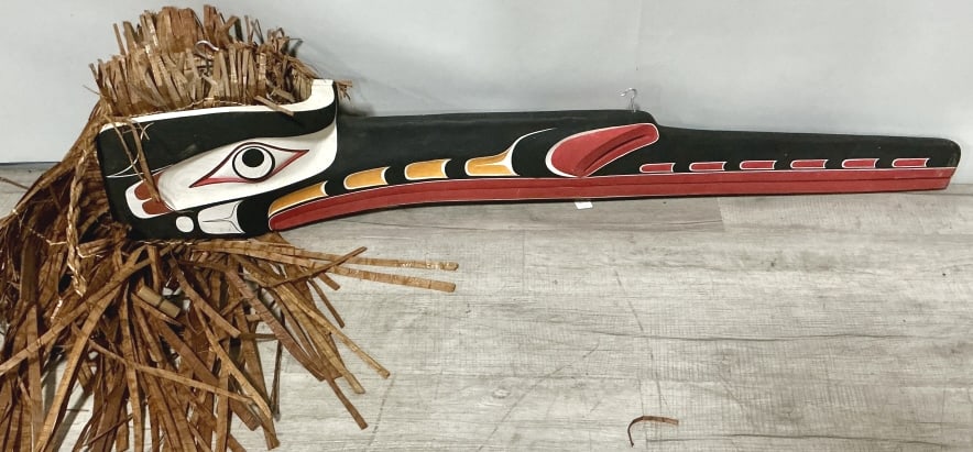 Northwest Coast Indian Hamat'sa Raven Dance Mask. (1 of 8)