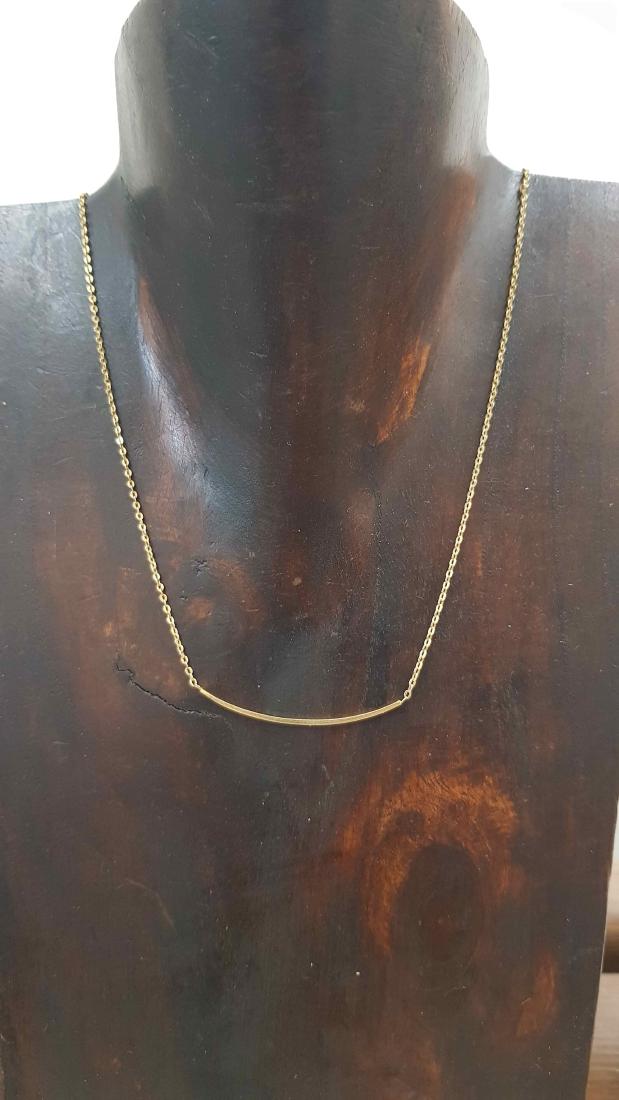 Necklace Gold with Round Bar (1 of 3)