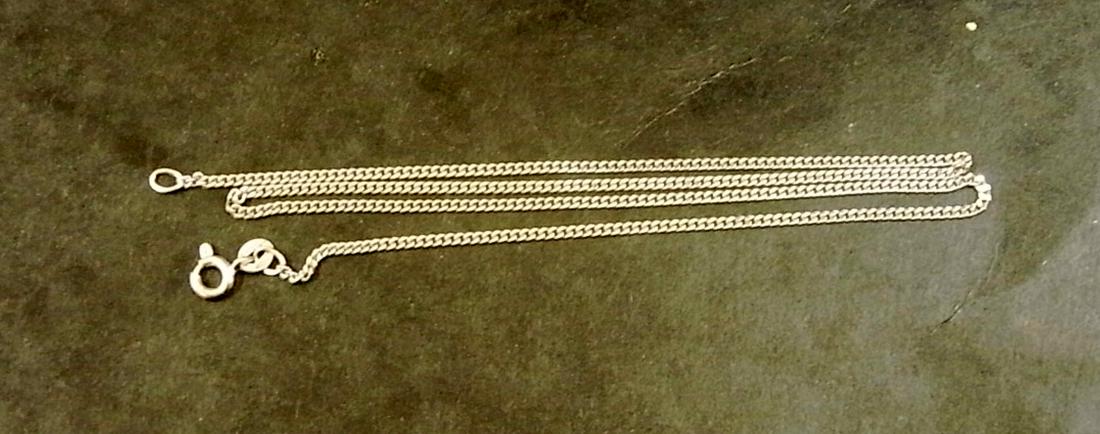 Necklace gourmette: 18 Karat / White gold 18k / gourmette style / 39.5 cm / 3.79 grs