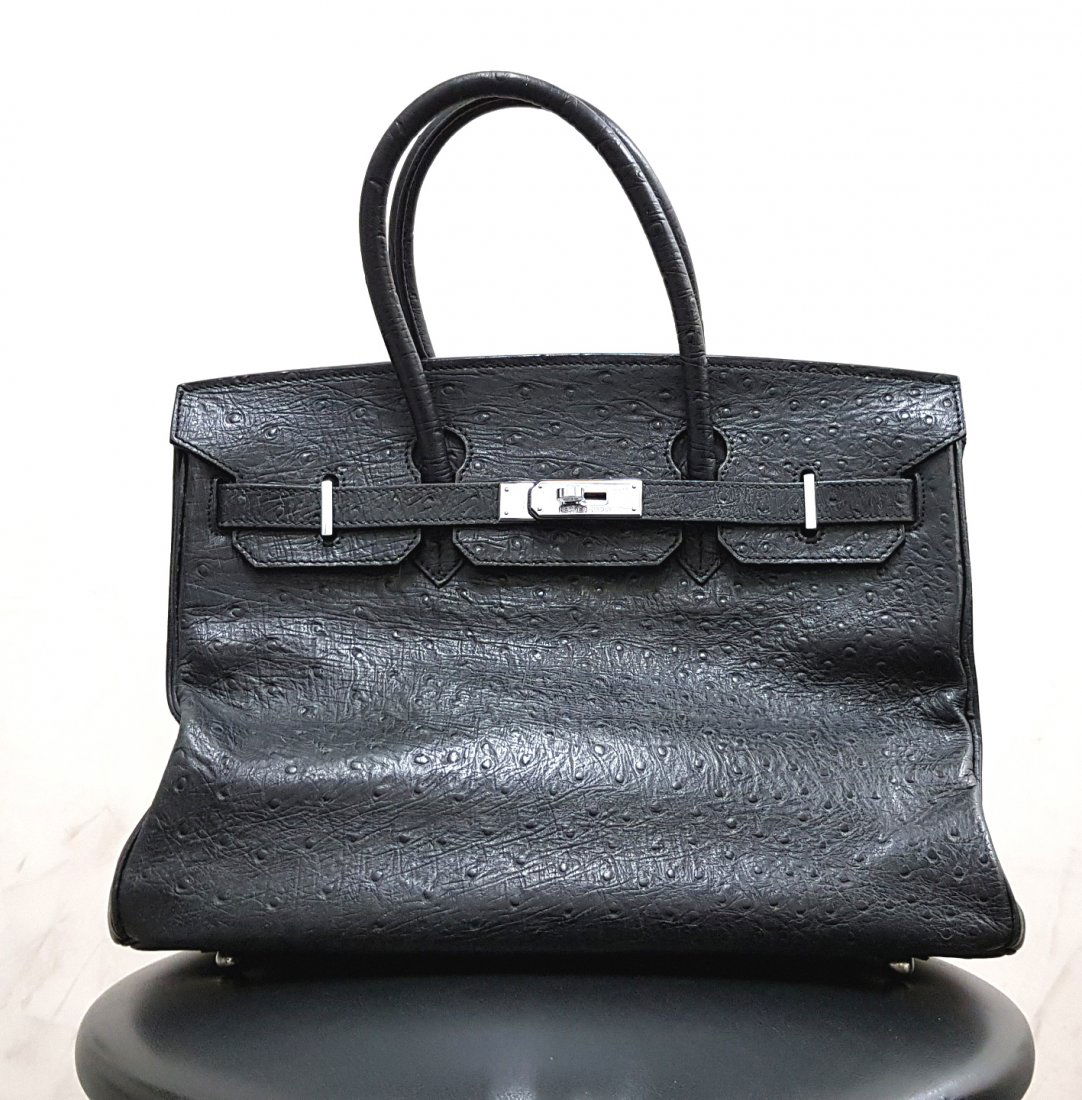 Hermes Birkin 35cm Black Ostrich (1 of 7)