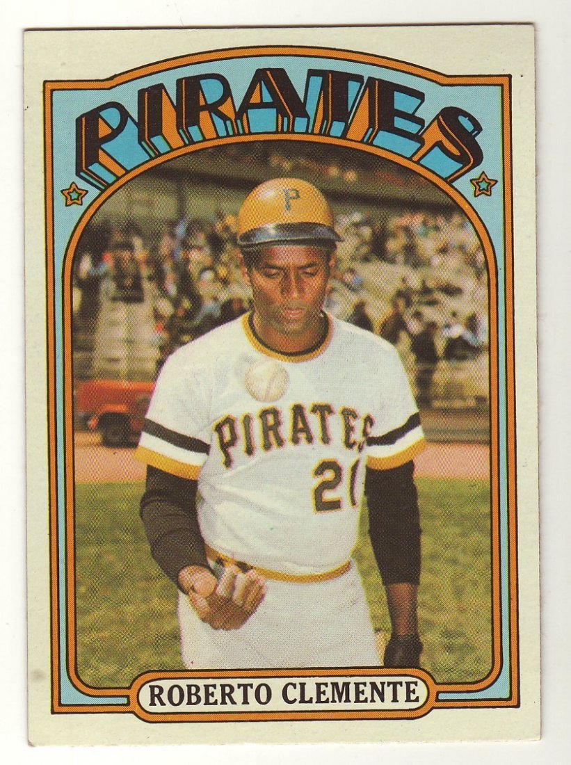 1972 TOPPS #309 ROBERTO CLEMENTE: Roberto Clemente Walker (August 18, 1934 – December 31, 1972) was a Puerto Rican professional baseball player. He was a Major League Baseball right fielder who played 18 seasons for the Pittsburgh P
