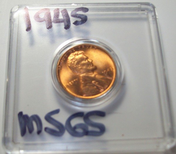 1945 US Lincoln Wheat Penny 1 One Cent MS 65: 1945 US Lincoln Wheat Penny 1 One Cent MS 65