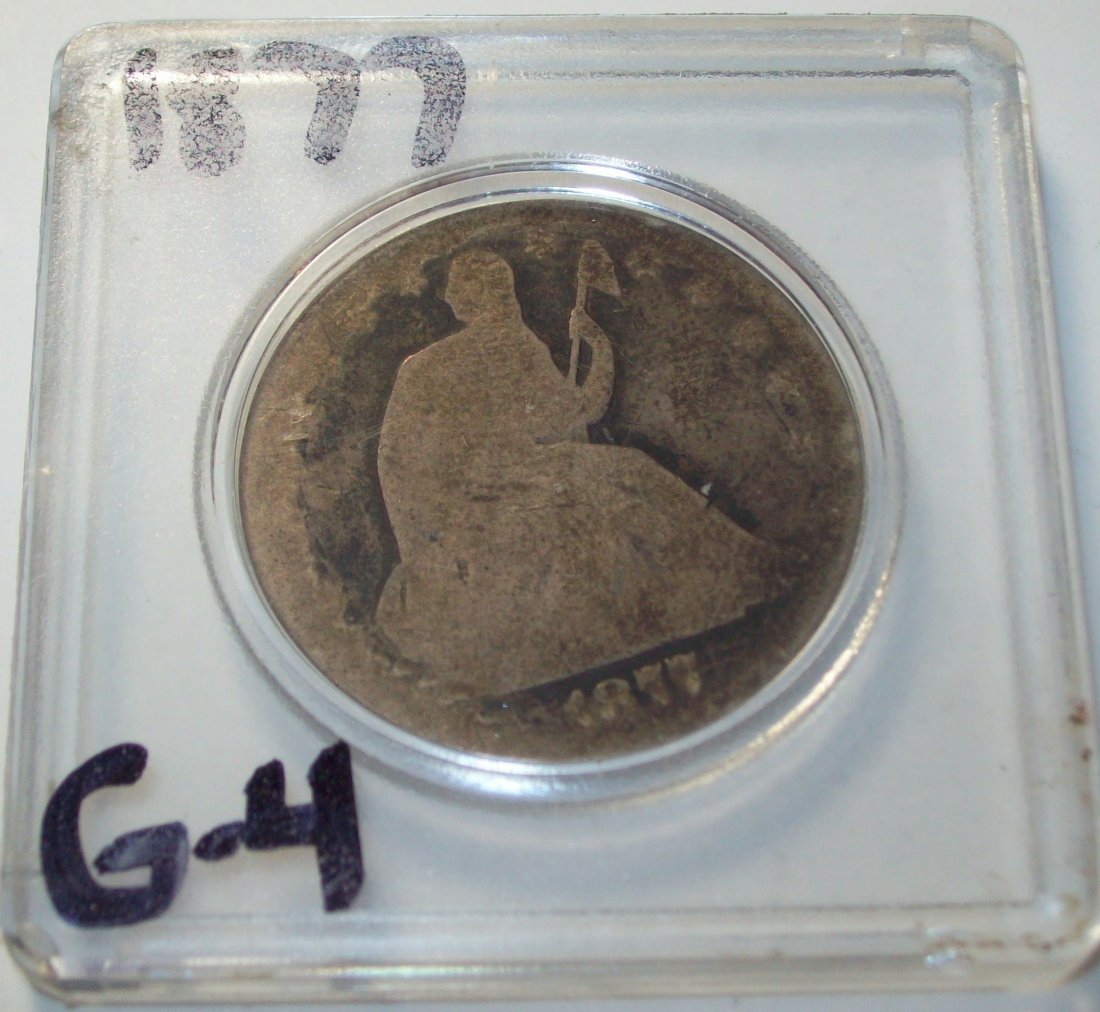 1877 US SEATED LIBERTY HALF DOLLAR 50 CENTS G-4: 1877 US SEATED LIBERTY HALF DOLLAR 50 CENTS G-4
