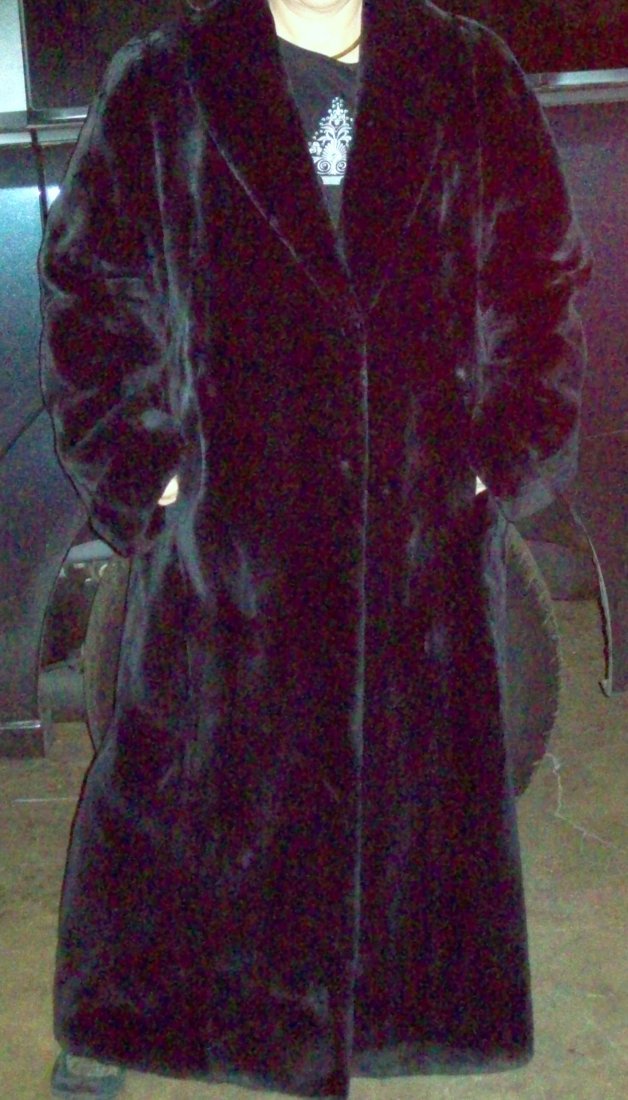 54" WOLFIE ONYX SHRD CANADIAN BEAVER COAT Retail $11995: This beautiful coat would make any evening out and elegant and warm one.