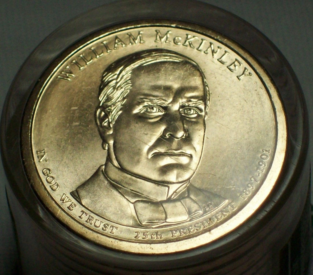 Sealed Roll of (12) UNC William McKinley Presidential: DANBURY MINT