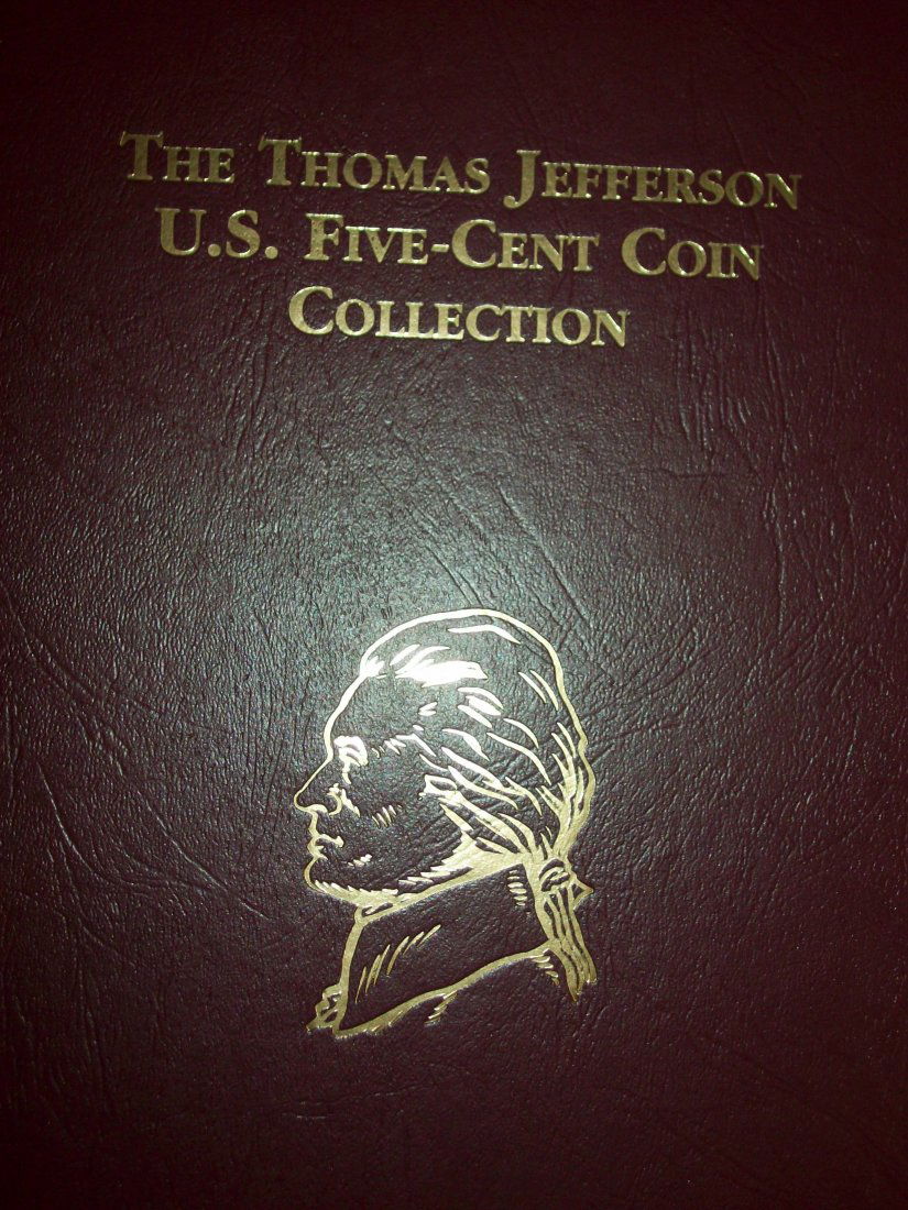 The Thomas Jefferson US Five-Cent Coin Collection: Contains all 62 coins from 1938-1999. Previous owners name on the front cover.