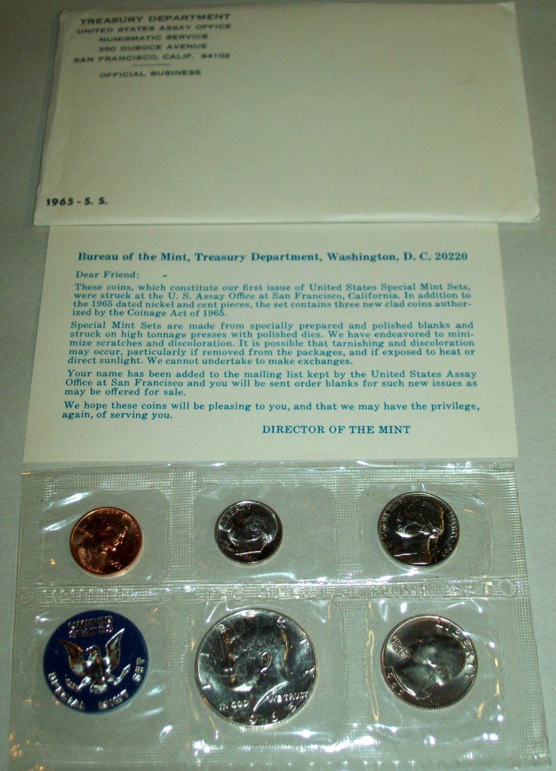 1965 US Mint Special Set With Envelope (1 of 4)