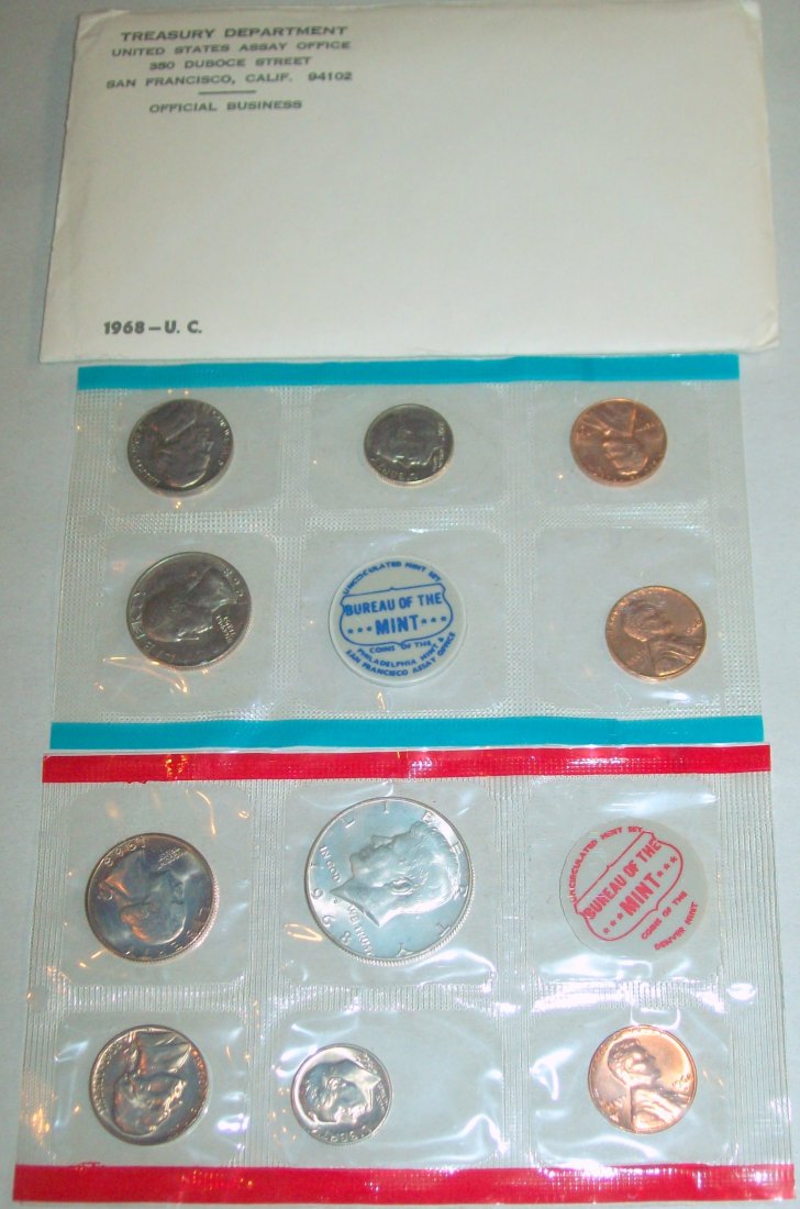 1968 US Mint Uncirculated Set With Envelope (1 of 3)