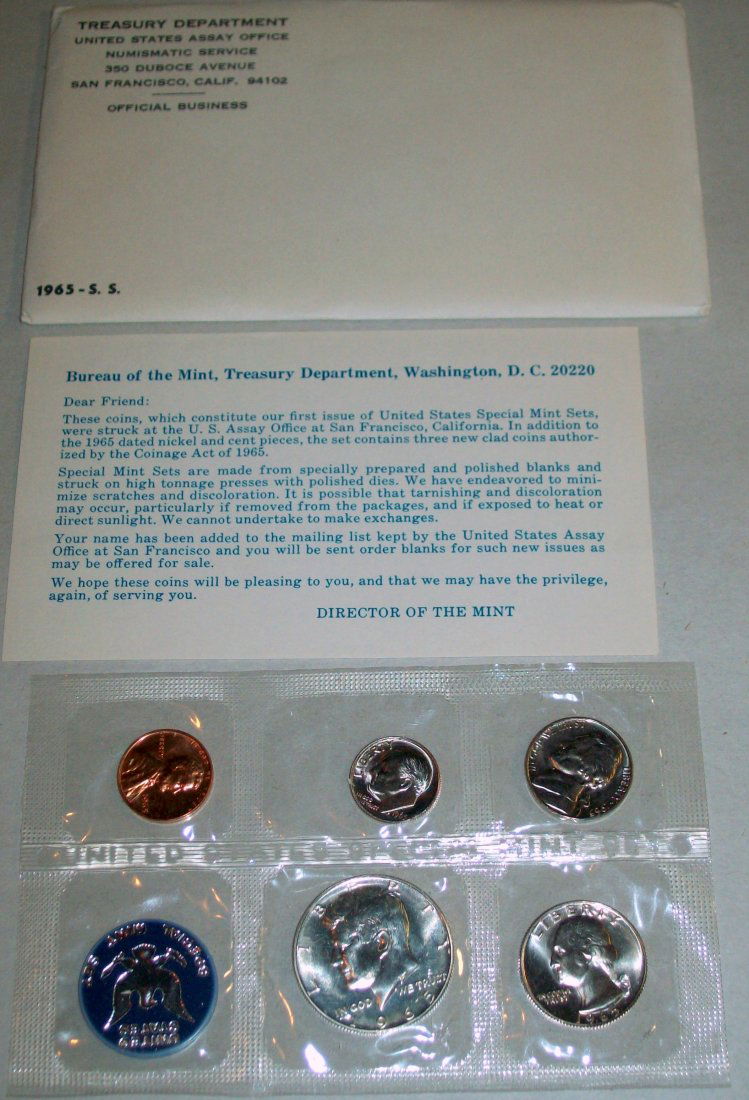 1965 US Mint Special Set With Envelope (1 of 4)