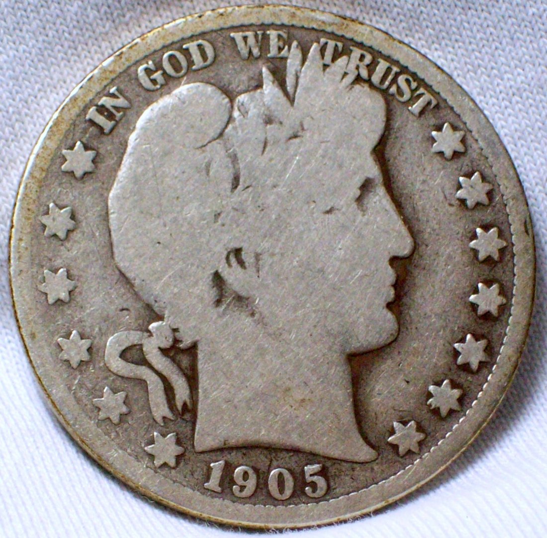 1905-S Barber Half Dollar VG (1 of 2)