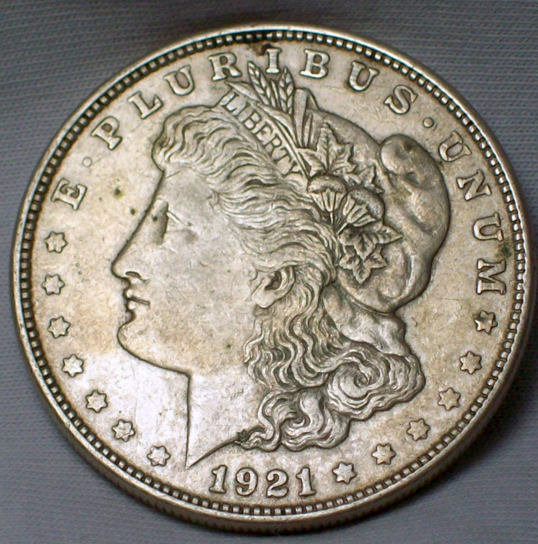 1921-D Morgan Silver Dollar VF/XF (1 of 2)