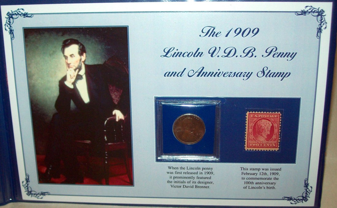 1909 VDB Lincoln Penny & Stamp F (1 of 4)