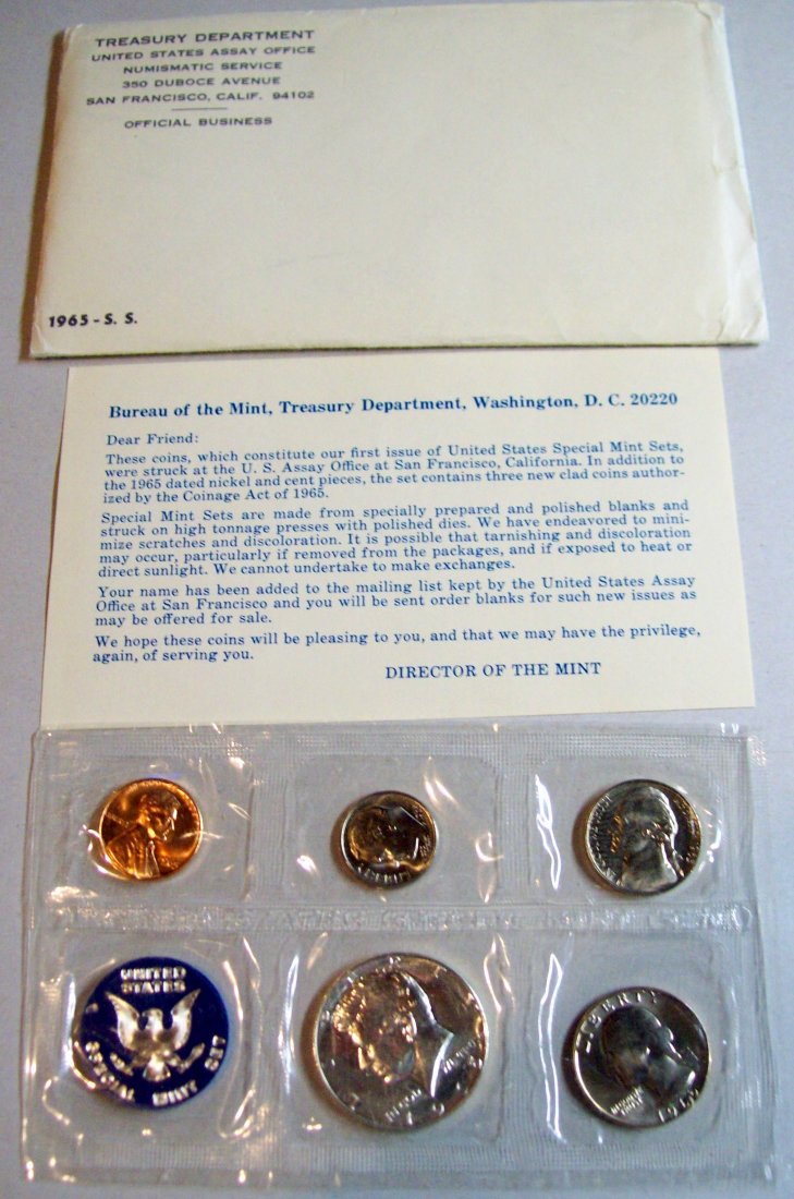 1965 US Mint Special Set With Envelope (1 of 4)