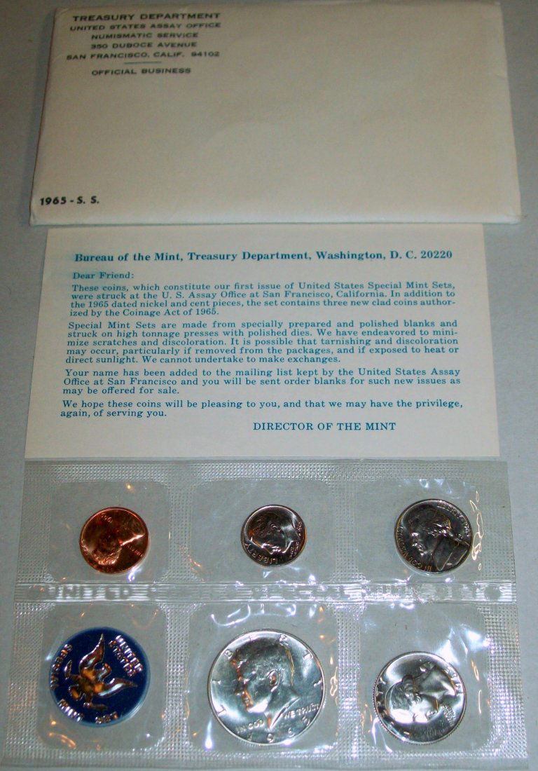 1965 US Mint Special Set With Envelope (1 of 4)