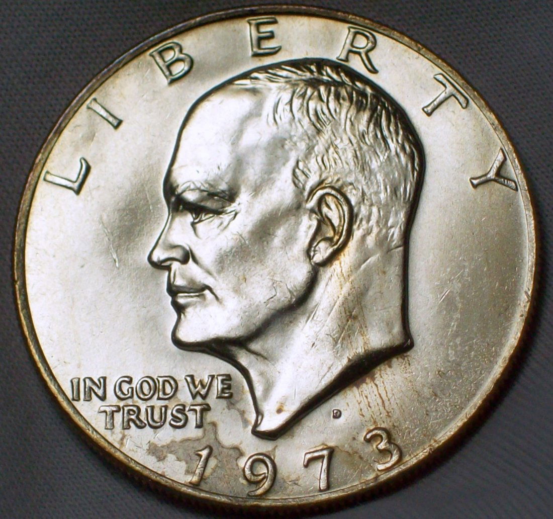 1973-D Eisenhower Dollar $1 AU (1 of 2)