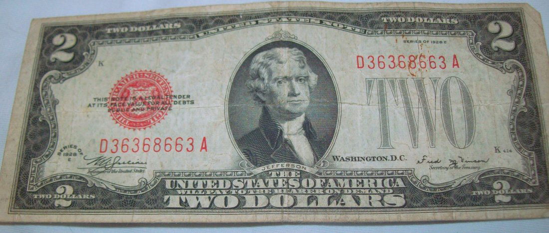 1928 F $2 Bill Red Seal (1 of 2)