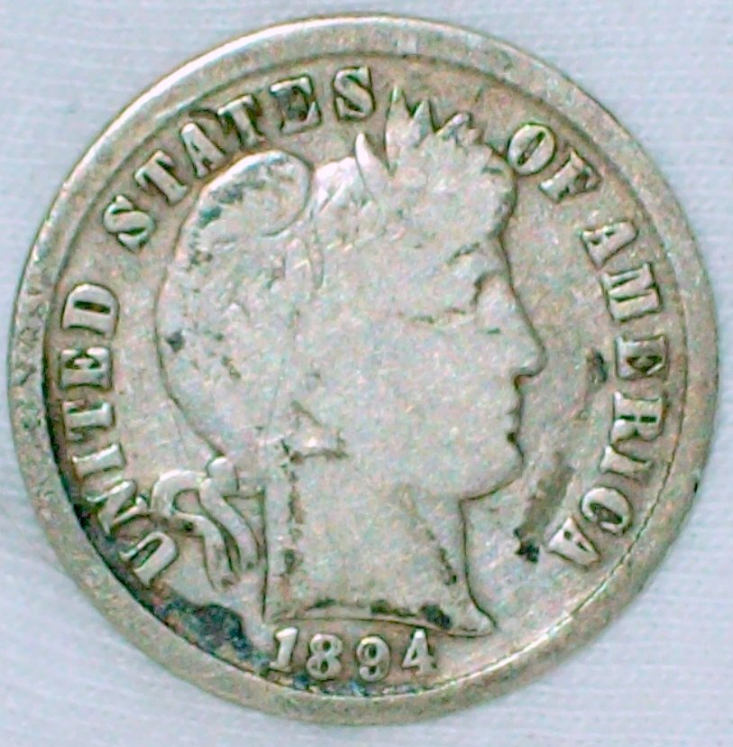 1894 Barber Head Silver Dime XF (1 of 2)