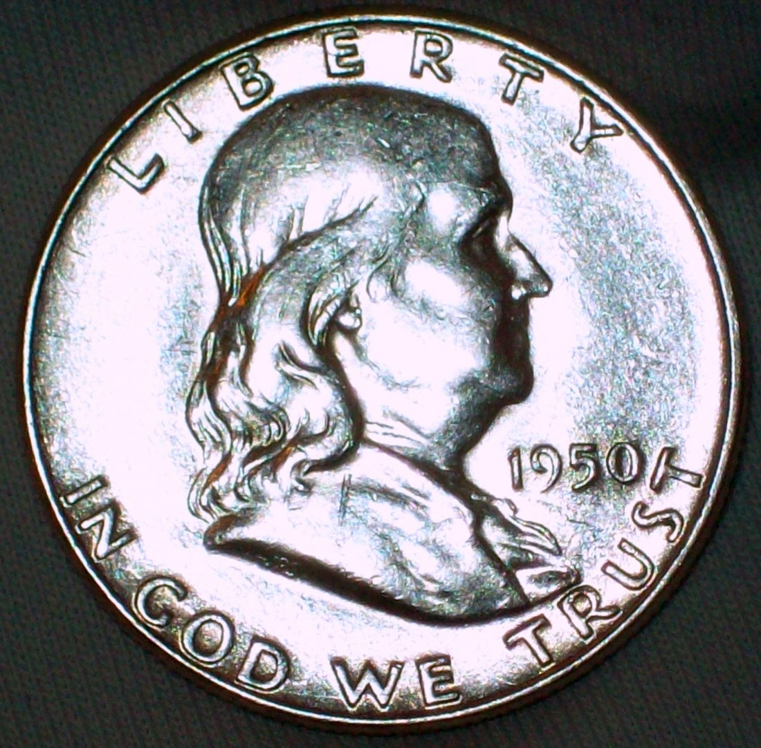 1950 Franklin Silver Half Dollar BU (1 of 2)