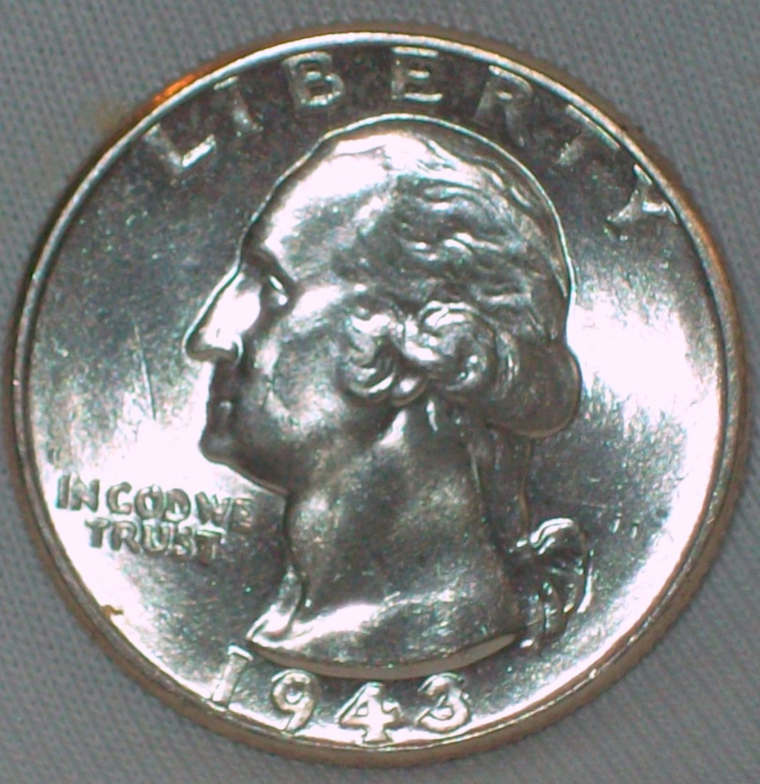1943 Washington Silver Quarter CH BU (1 of 2)