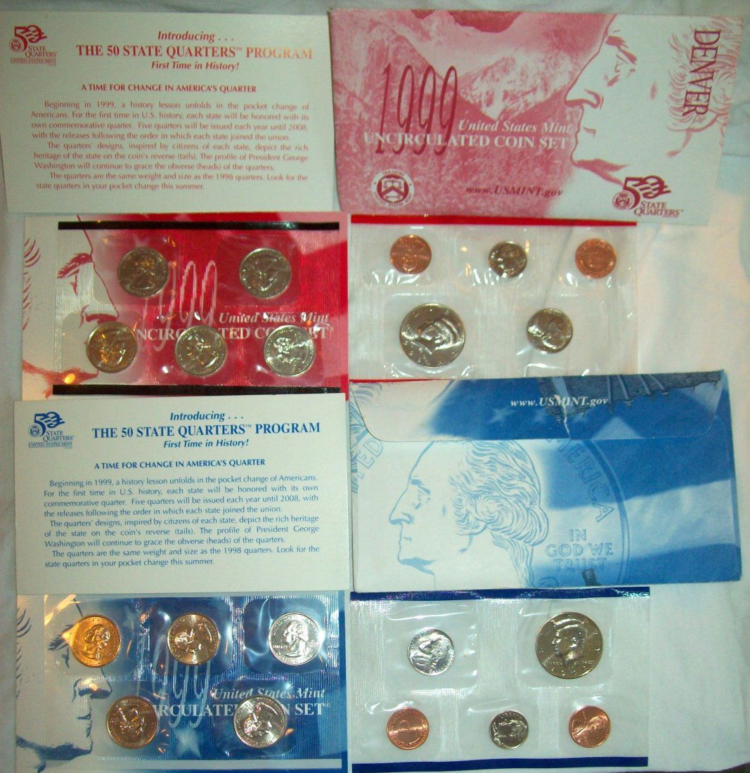 1999 US Mint Uncirculated Coin Set D & P Mint (1 of 3)