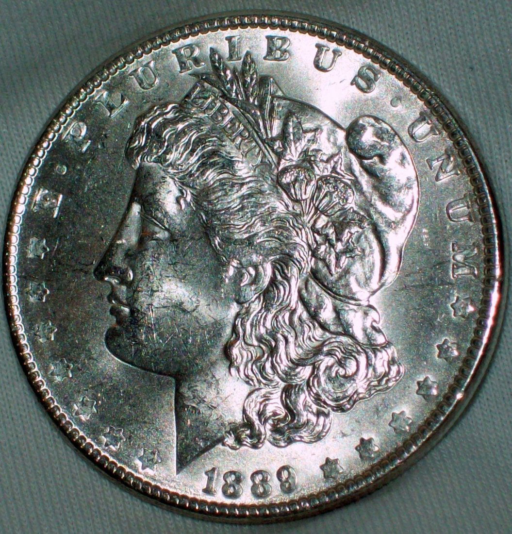 1889 Morgan Silver Dollar BU (1 of 2)