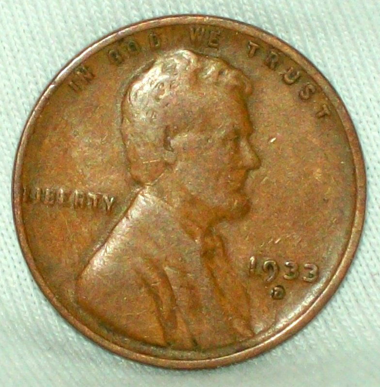 1933-D Lincoln Head Penny VF (1 of 2)