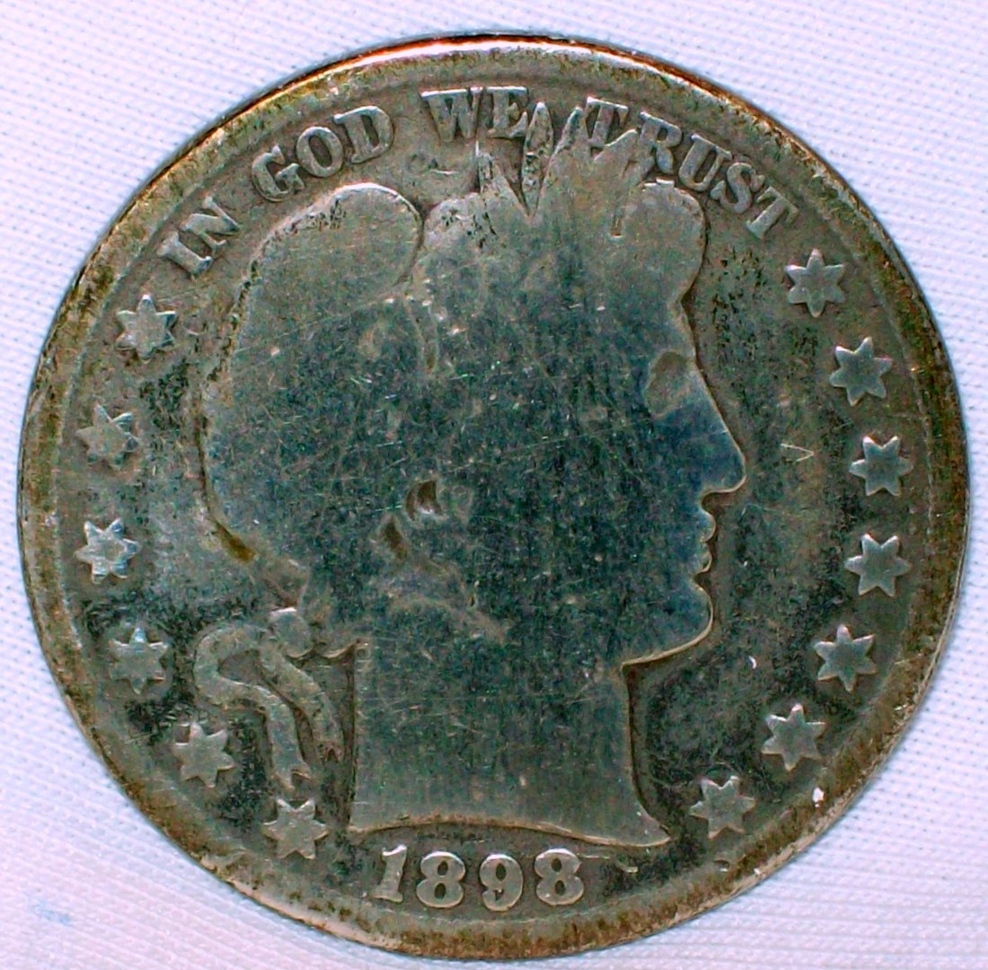 1898 Barber Head Silver Half Dollar VG (1 of 2)