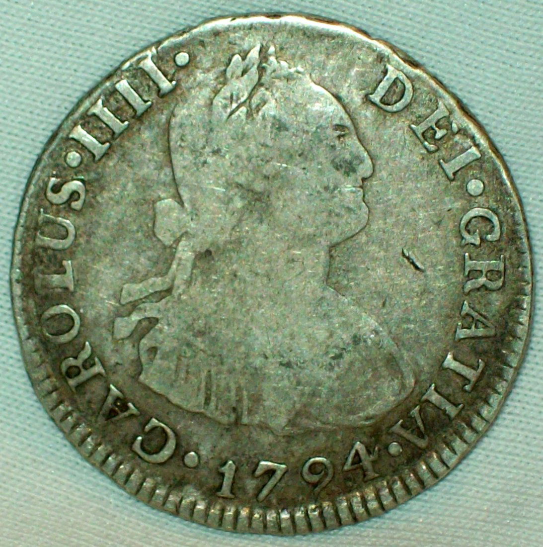 1794 Lima Peru Spanish Colonial Silver 2 Reales Charles (1 of 2)