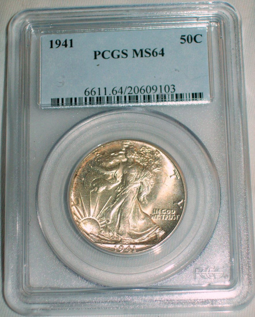 1941 Walking Liberty Silver Half Dollar PCGS MS 64 (1 of 4)