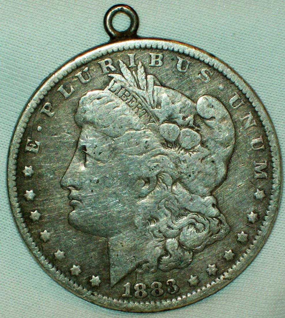 1883 Morgan Silver Dollar XF With Loop (1 of 2)