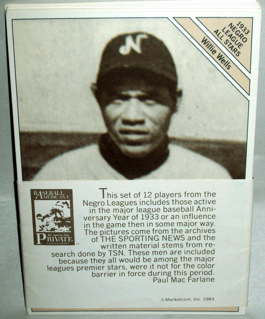 1933 Giant Size  Negro League All-Stars (12) Cards (1 of 2)