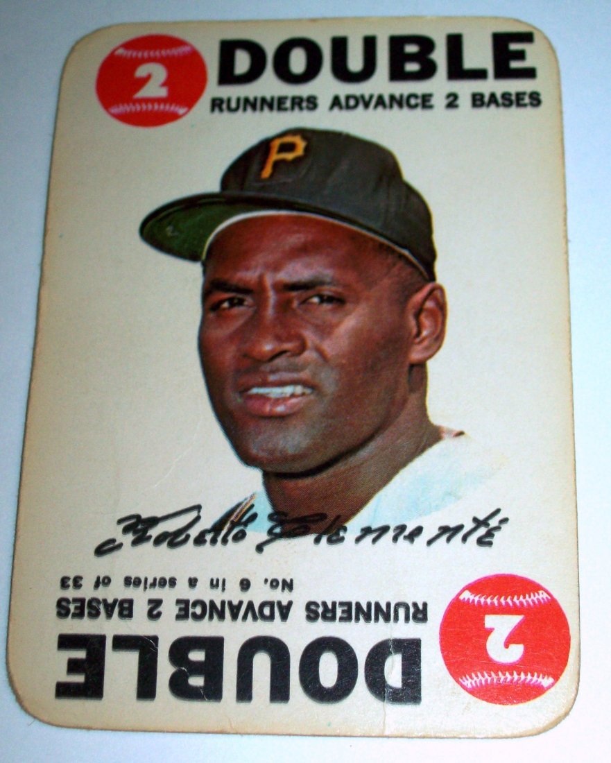 1968 Topps Baseball Game #8 Roberto Clemente DOUBLE (1 of 2)