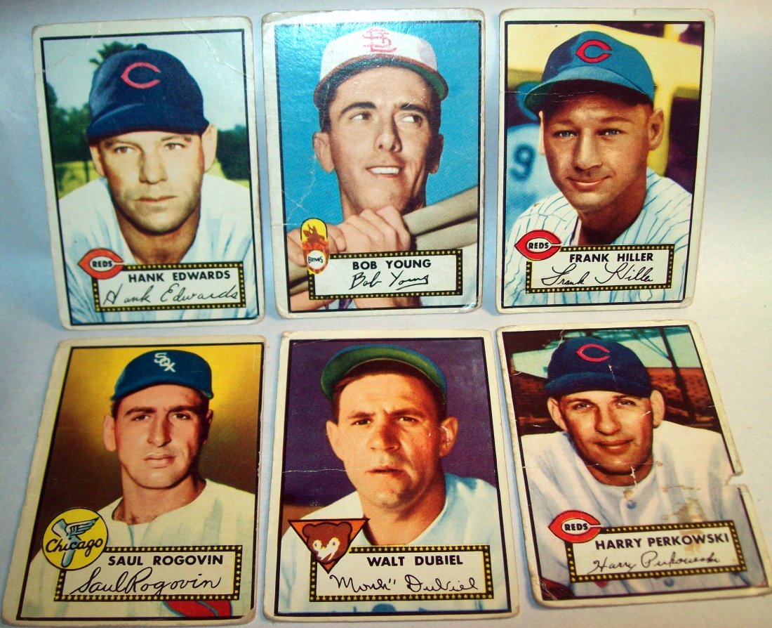 Lot of (6) 1952 Topps Baseball Cards (1 of 4)