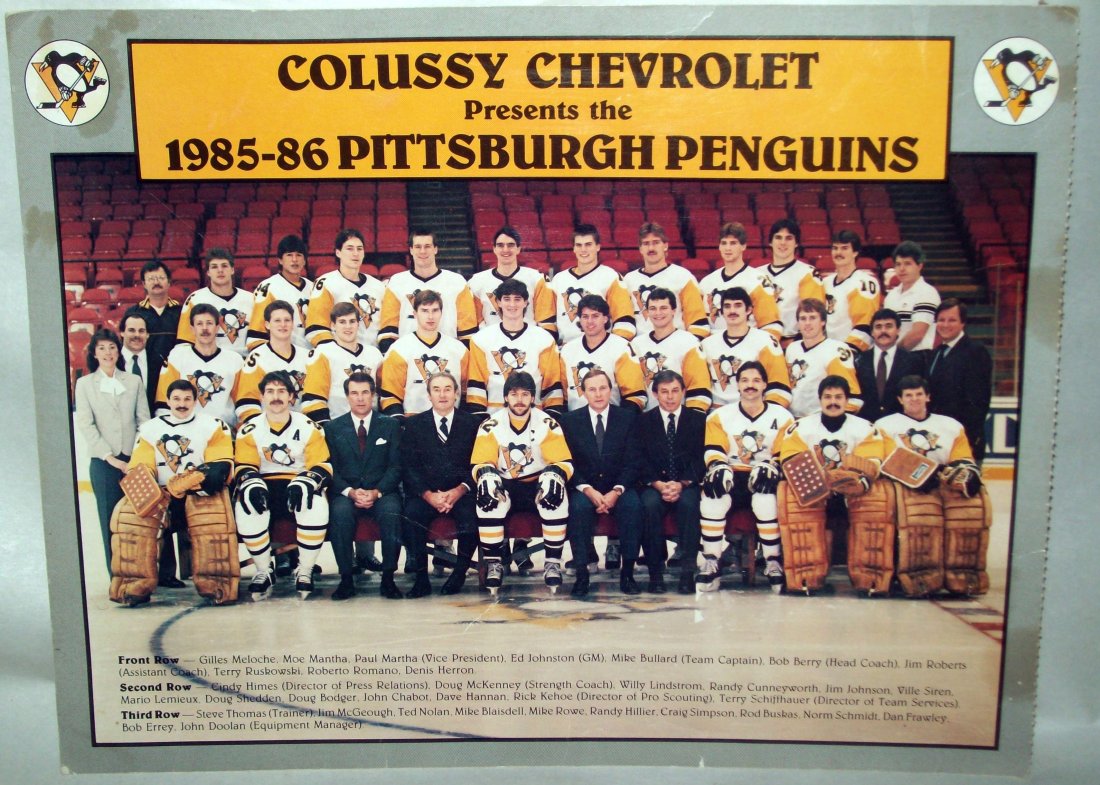 1985-86 Pittsburgh Penguins Colussy Chevrolet Ad (1 of 1)