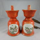 Chinese Republic Porcelain Candle Holders