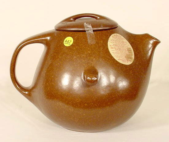 Roseville 176 Raymor Coffee Pot NR: Roseville 176 Raymor coffee pot; original label on side. (No frame; no other condition problems.) 8" T x 11" W