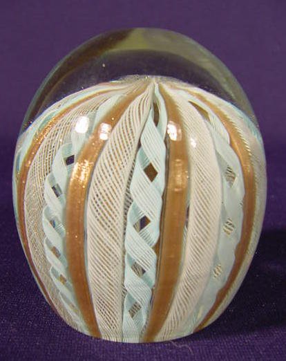 3 Paperweights: 1 Ribbon, 2 Millifiori NR - 2