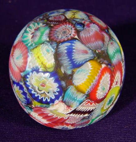 3 Paperweights: 1 Ribbon, 2 Millifiori NR - 6