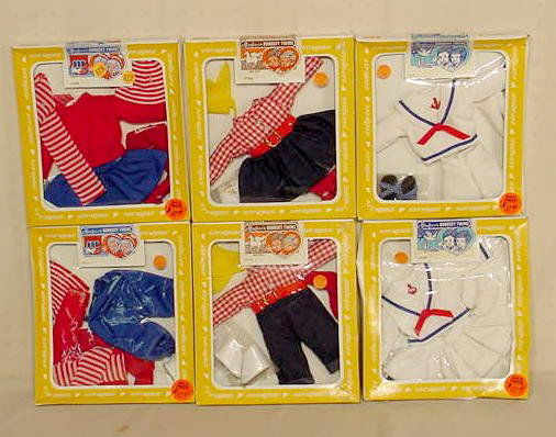 6 Effanbee Bobbsey Twin Clothes Sets NR: 6 Effanbee Bobbsey Twins Clothes Sets