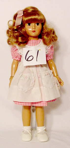 Effanbee American Children Doll "Anne Shirley": Effanbee American Children plastic doll, "Anne Shirley 1939 Life Cover Girl", sleep eyes, 19" T., w/ wrist tag & box (boxes are in AS IS condition)