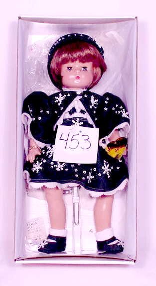 Effanbee Hard Vinyl Doll "Patsy Joan": Effanbee hard vinyl doll, "Patsy Joan, Grand Finale", 16" T., (needs restrung), w/ certificate, wrist tags, & box (boxes are in AS IS condition)