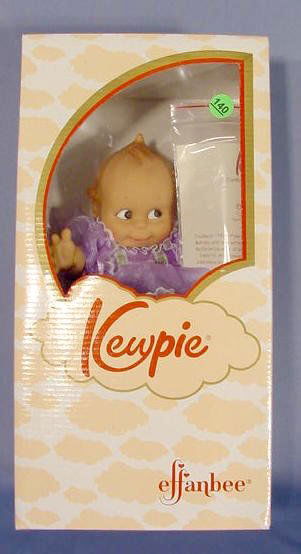 Effanbee Kewpie Party Dress Romper Doll NR: Effanbee Kewpie Party Dress Romper Doll in original box with certificates, tags and doll stand. Effanbee #V3003. (Mint in box) 12" T