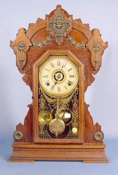 Seth Thomas Oak and Brass Mantle Clock