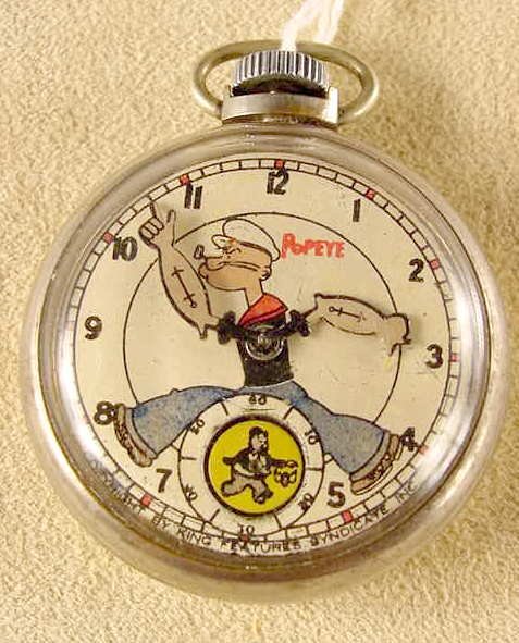 1935 New Haven Popeye Pocket Watch Nr