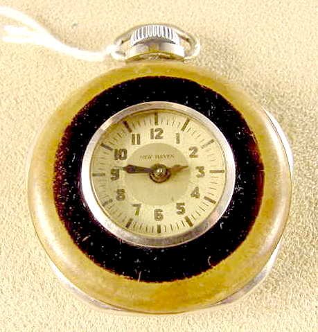 1939 New Haven Lone Ranger Pocket Watch NR: Please be sure to view the other 200+ quality watches in this auction 1939 New Haven Lone Ranger pocket watch Ticking. Wear & brassing to case. Crystal yellowed. Special Note: If watches are noted as