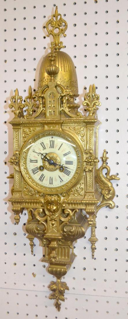 French H. Luppens Bronze Dome Top Cartel Clock: T & S, (1 of 5)