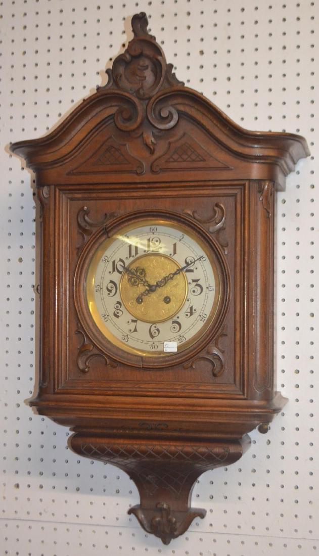 French Walnut Carved Baroque Wall Clock. T&S. Chapter (1 of 5)