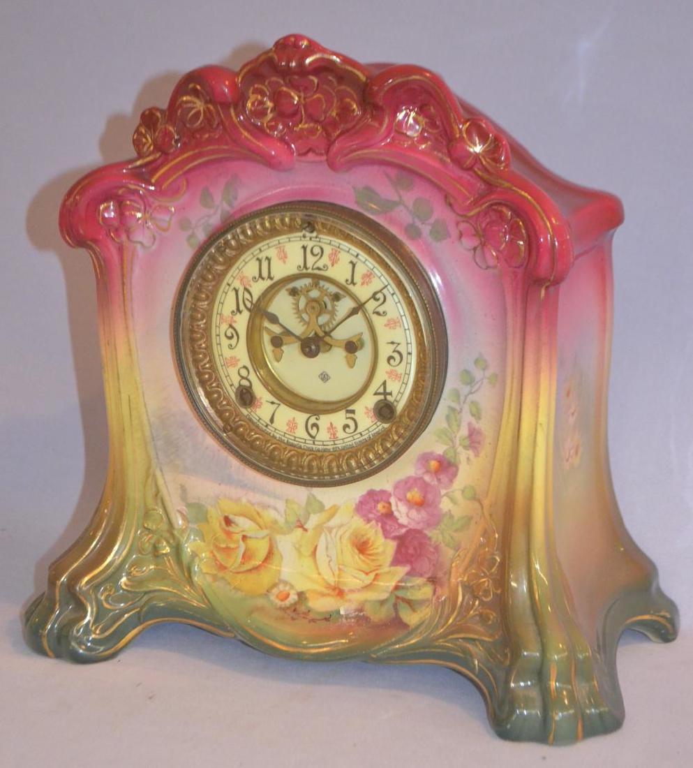 Ansonia Royal Bonn "La Cette" Porcelain Shelf Clock: (1 of 5)